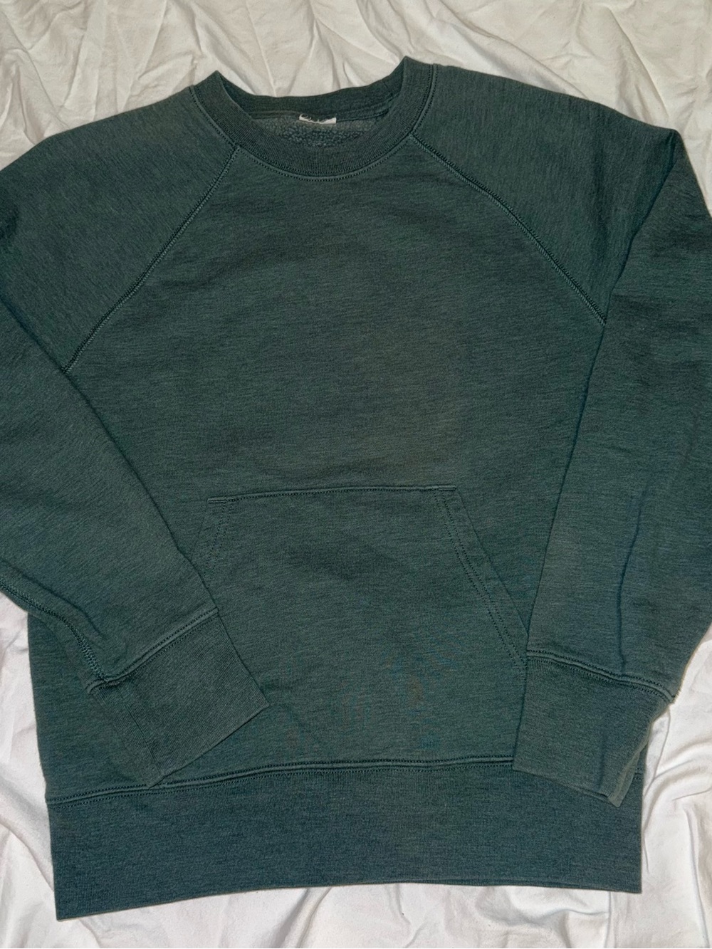 J.Crew Re-Imagined Olive Green Raglan Crewneck Sweatshirt Size M